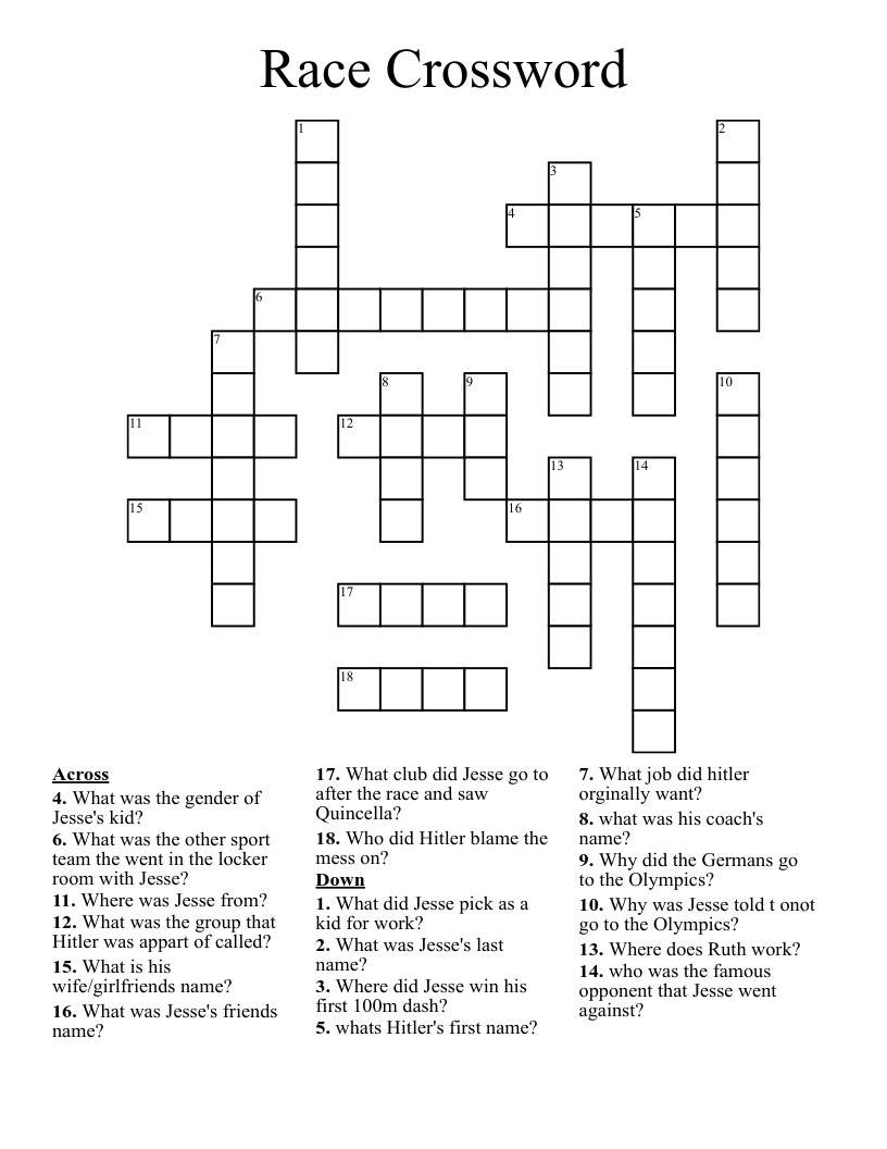 Race Crossword