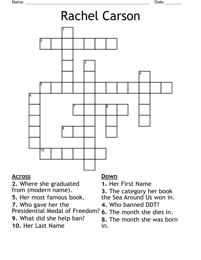 Rachel Carson Crossword