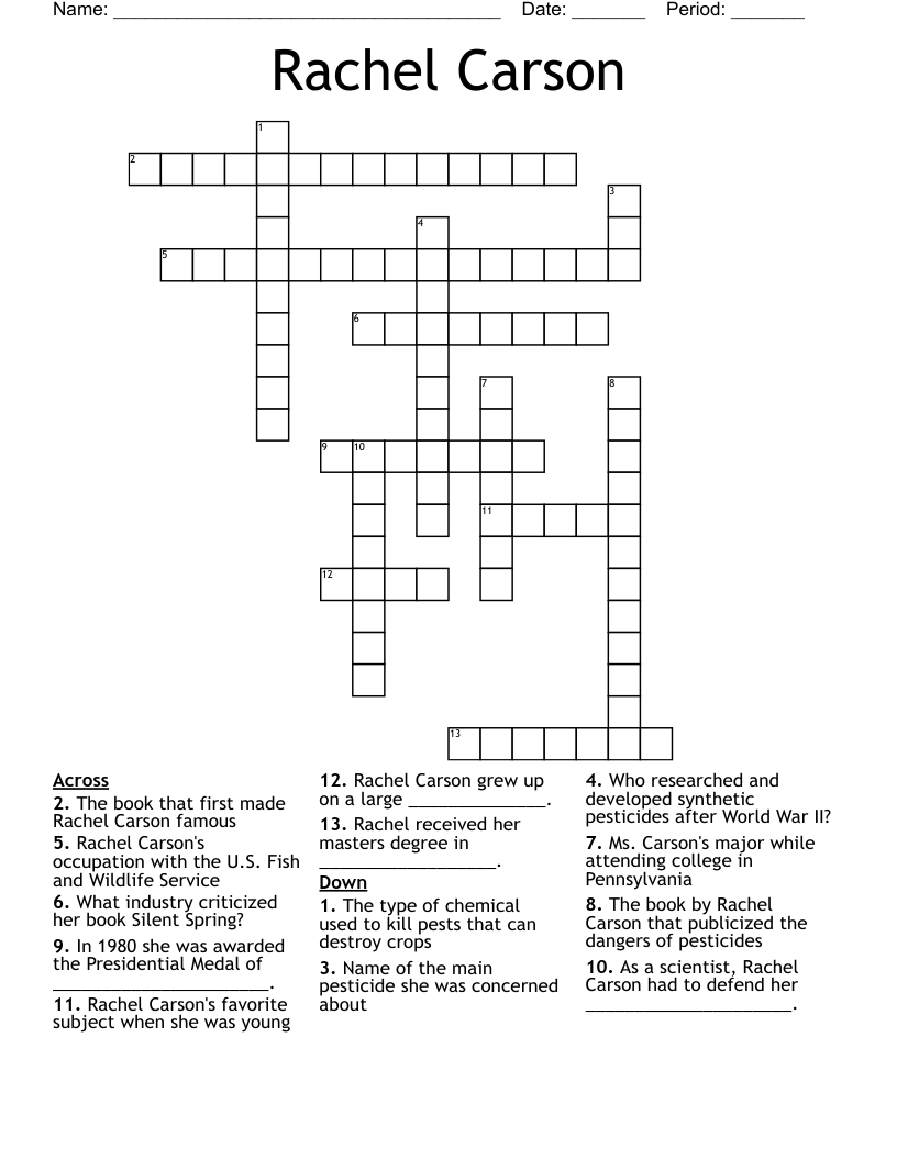 Rachel Carson Crossword