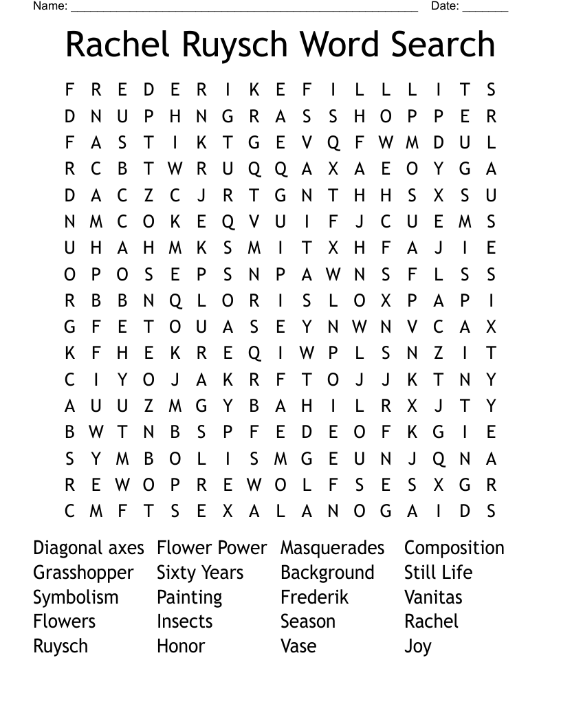 Rachel Ruysch Word Search