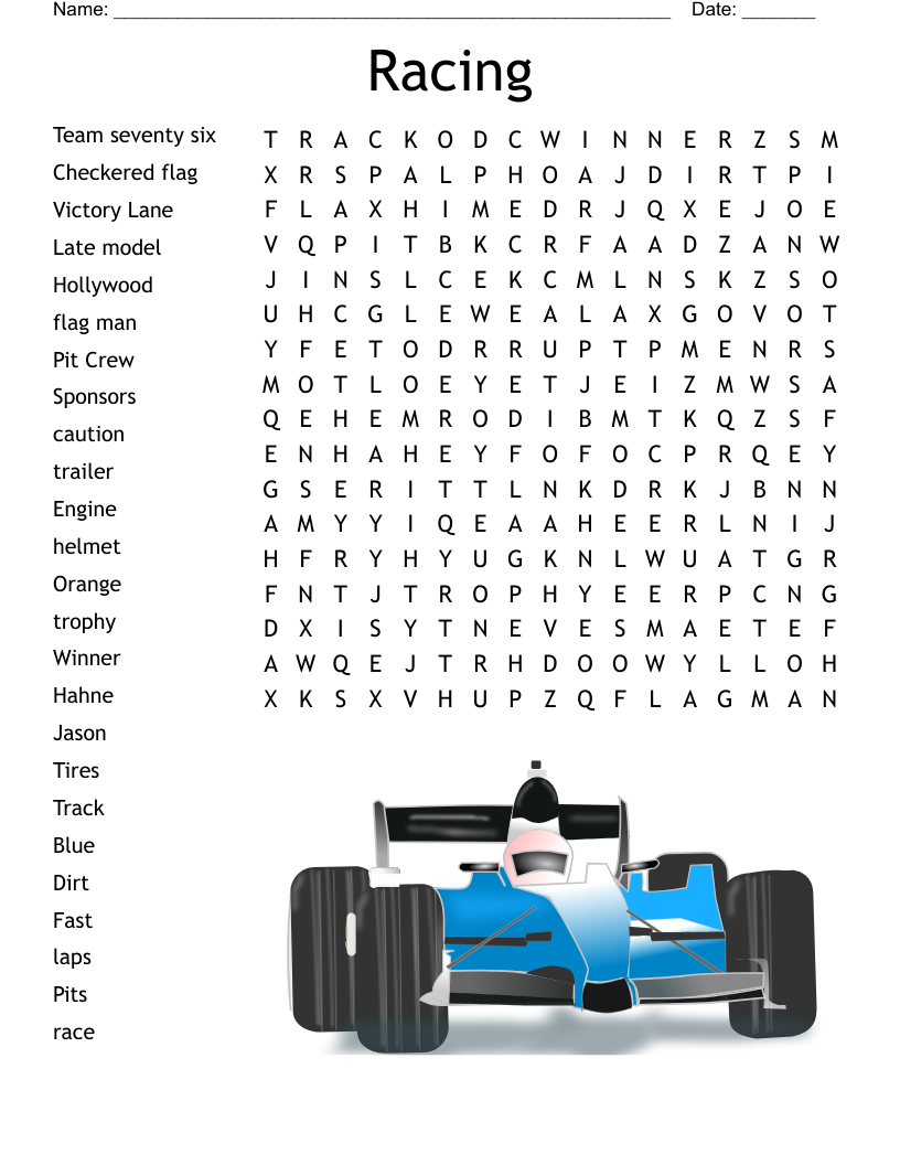 Racing Word Search