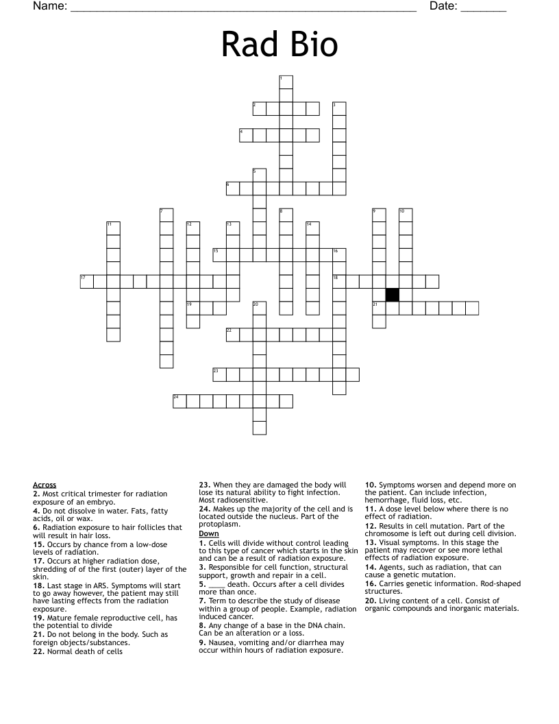 Rad Bio Crossword