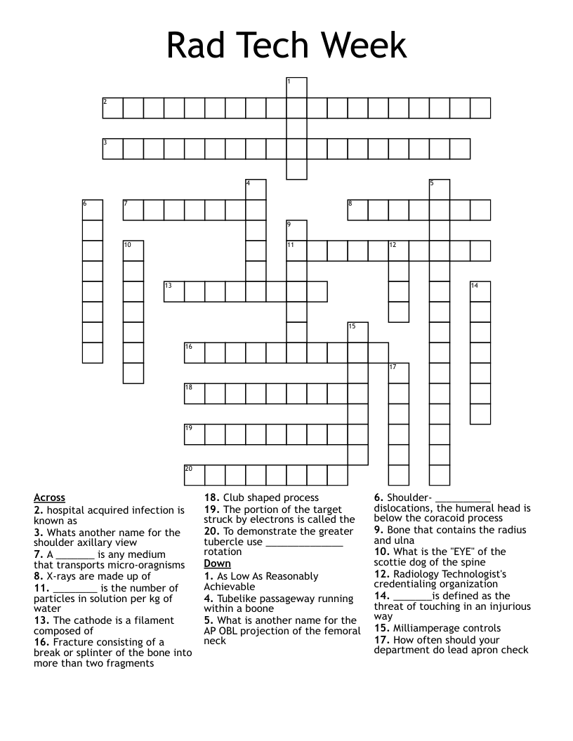 Rad Tech Week Crossword