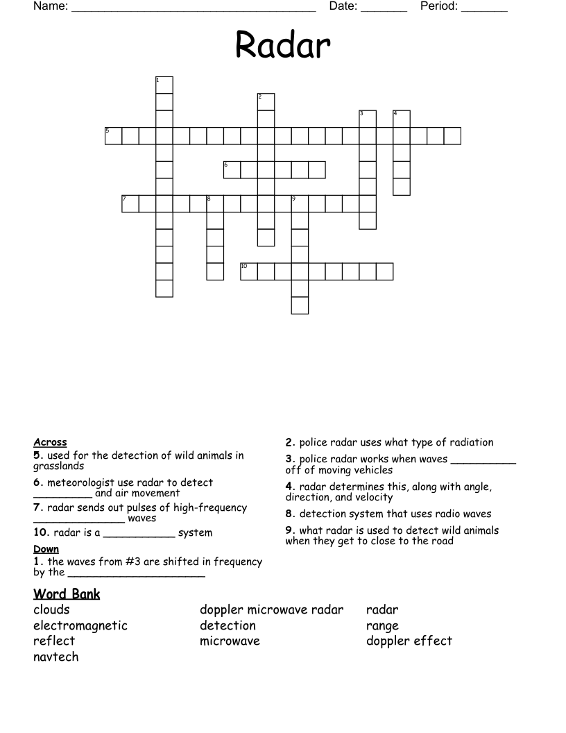 Radar Crossword