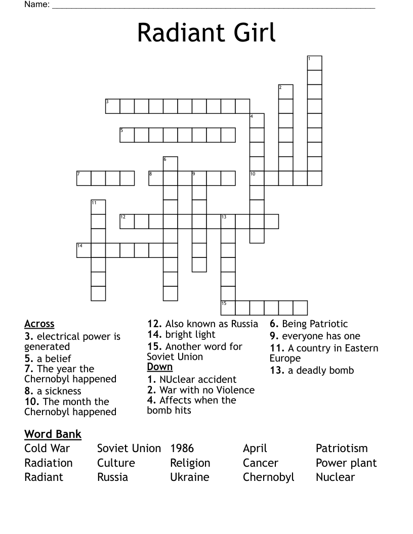 Radiant Girl Crossword