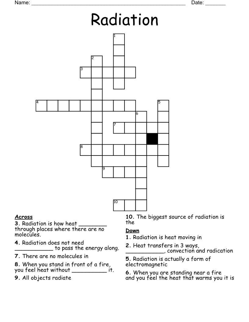 Radiation Crossword