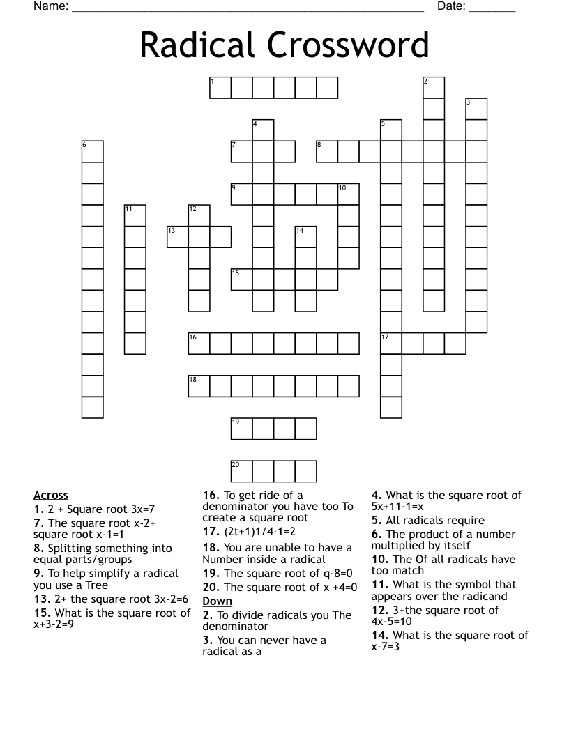 Radical Crossword