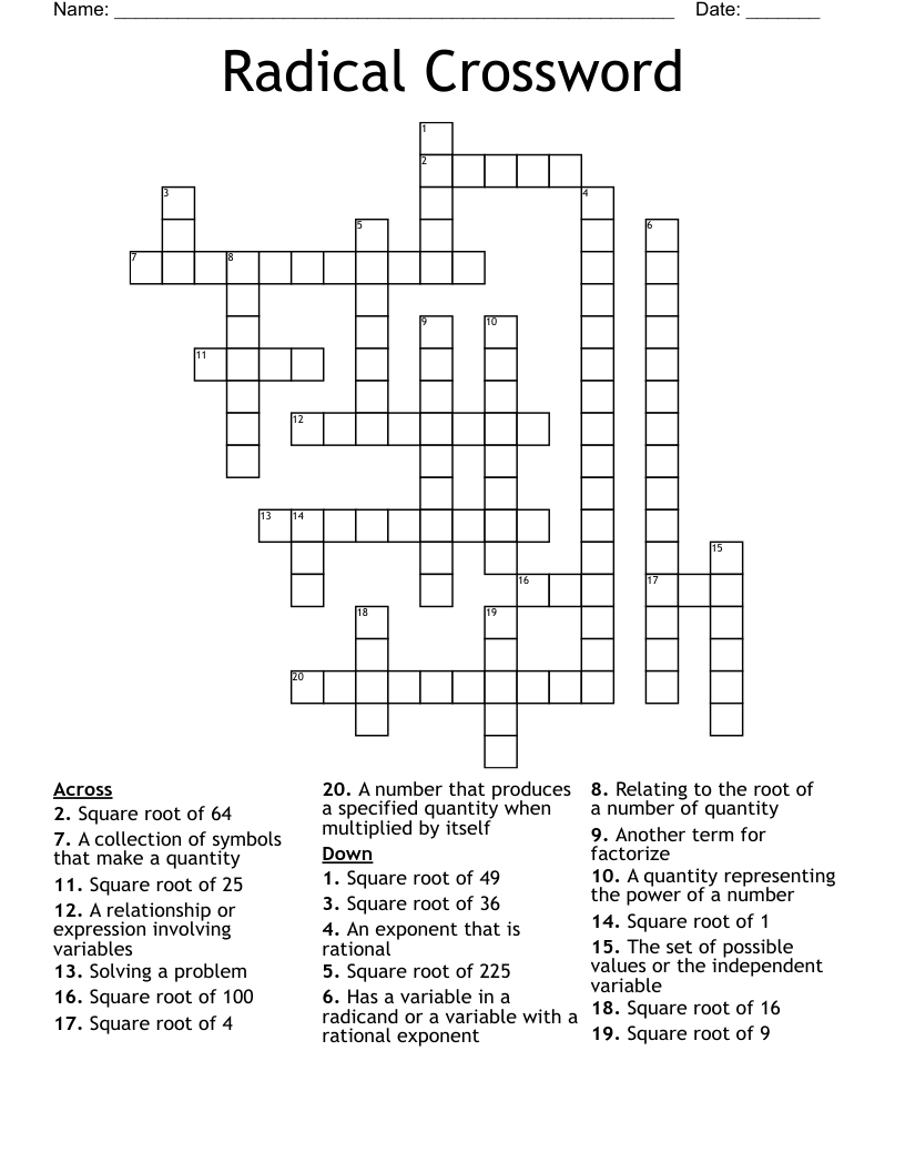 Radical Crossword