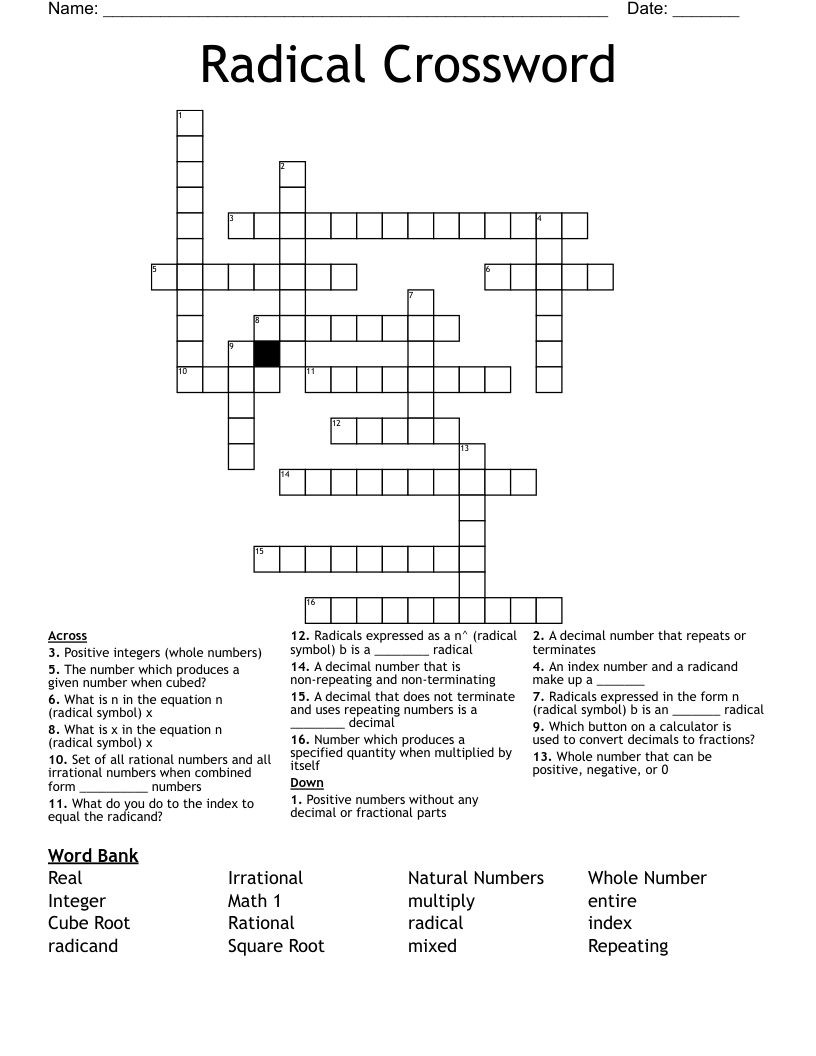 Radical Crossword