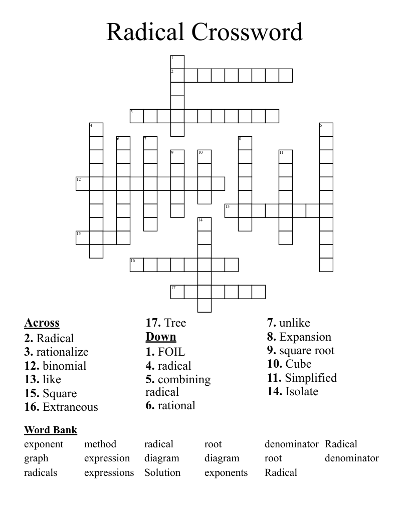 Radical Crossword