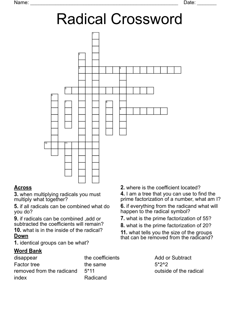 Radical Crossword