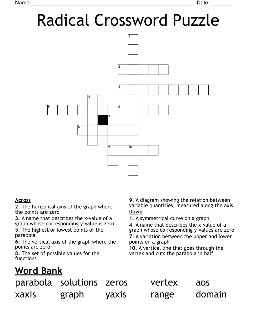 Radical Crossword Puzzle