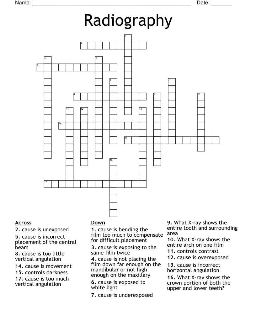Radiography Crossword