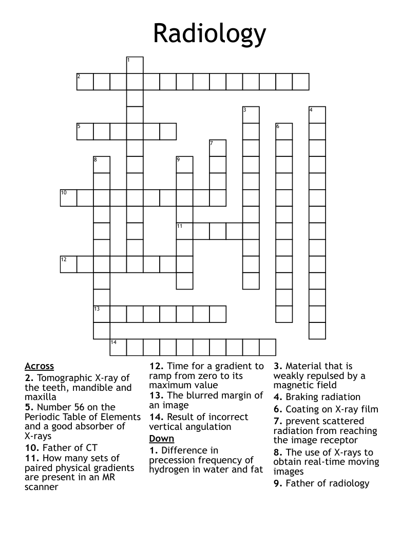 Radiology Crossword