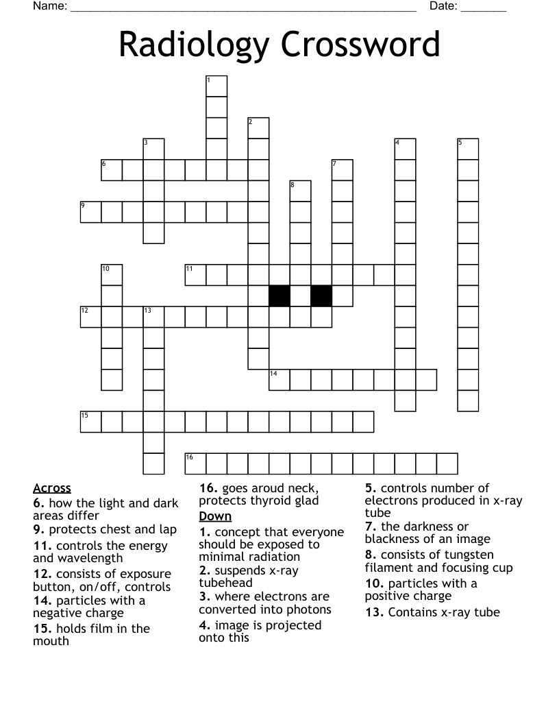 Radiology Crossword