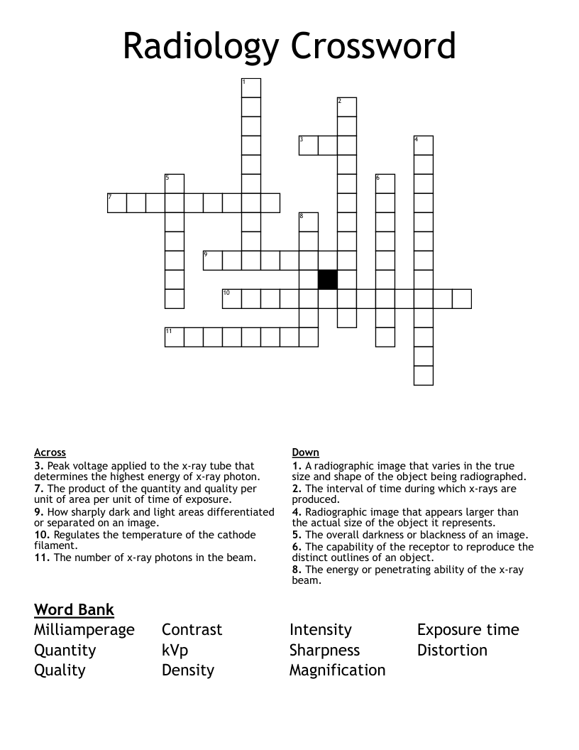 Radiology Crossword