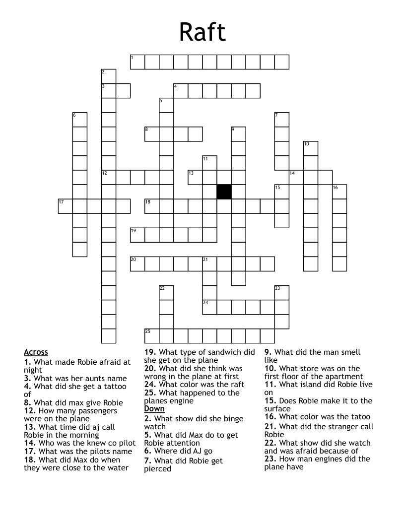 Raft Crossword