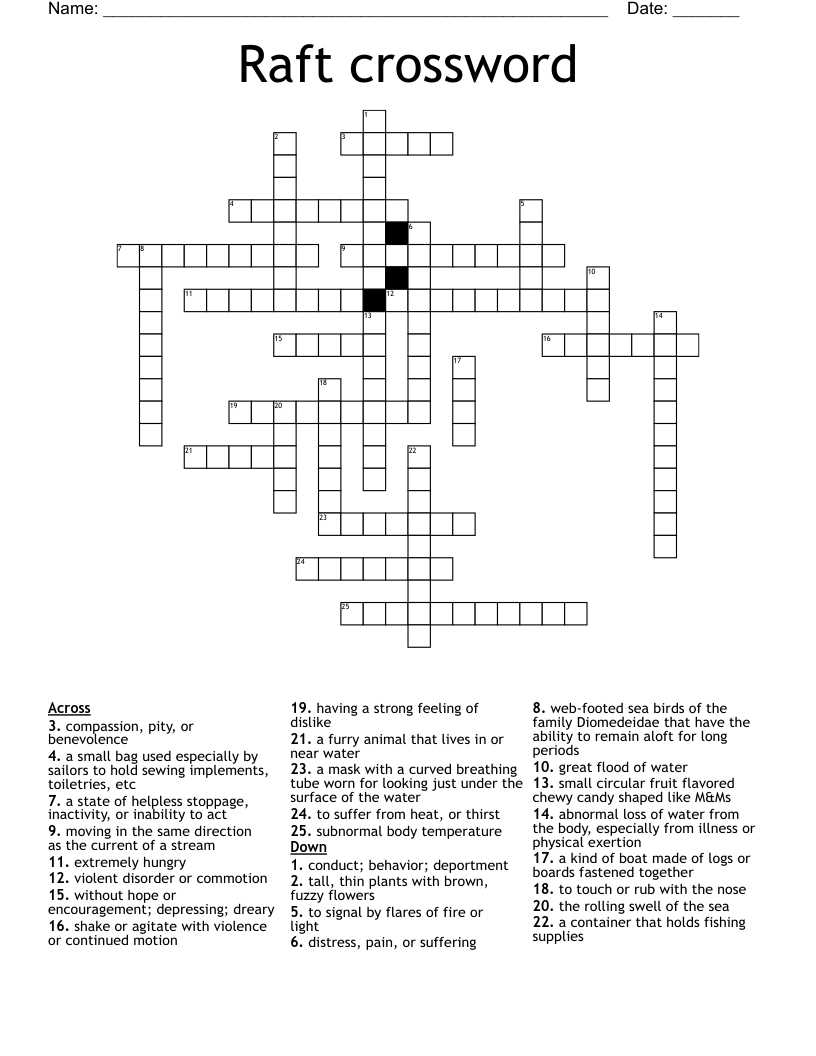 Raft crossword