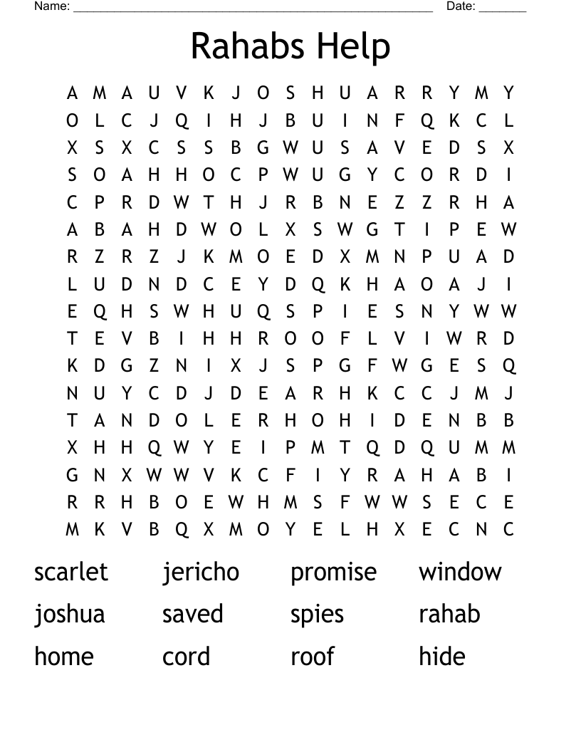Rahabs Help Word Search
