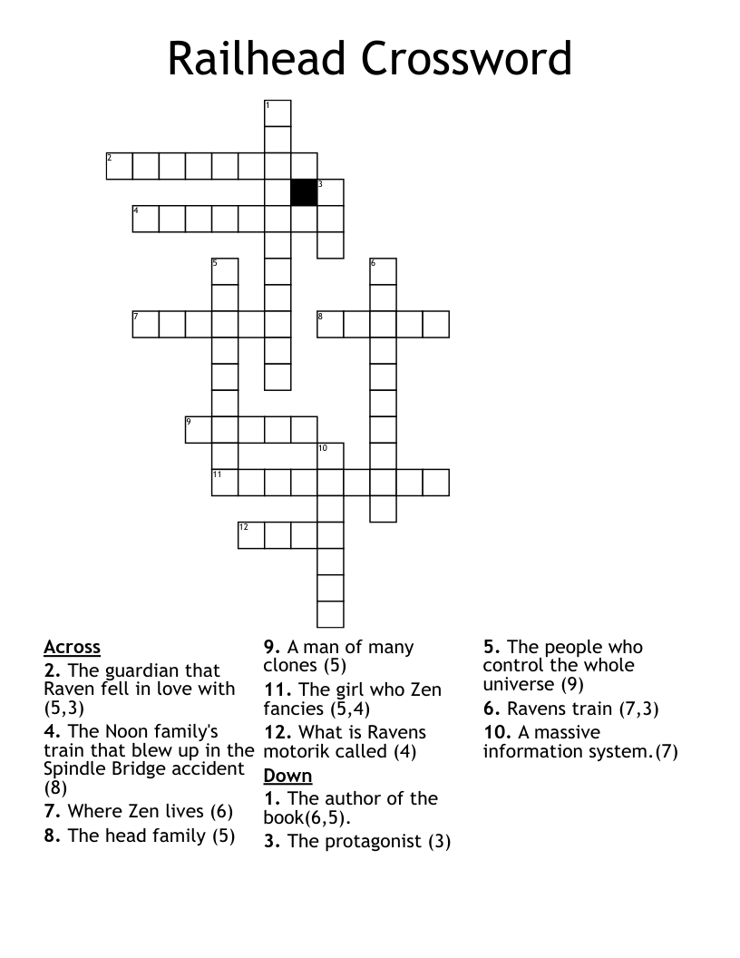 Railhead Crossword