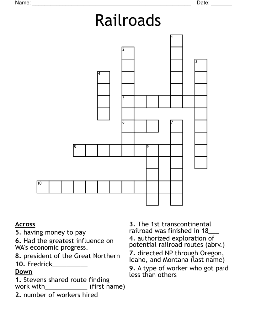Railroads Crossword