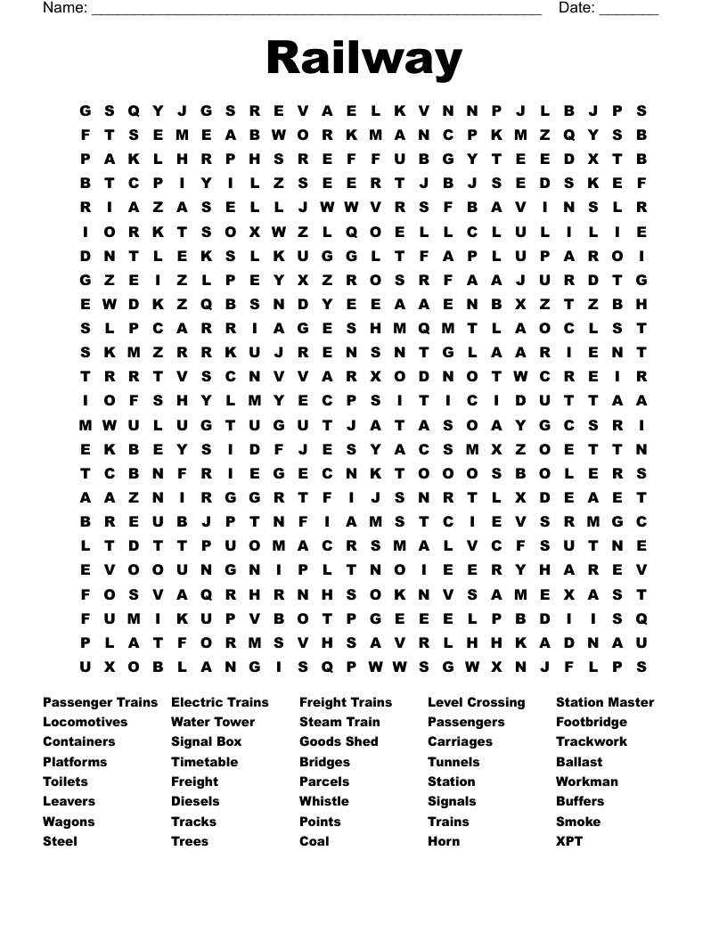 Railway Word Search