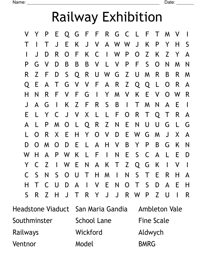 Railway Exhibition Word Search