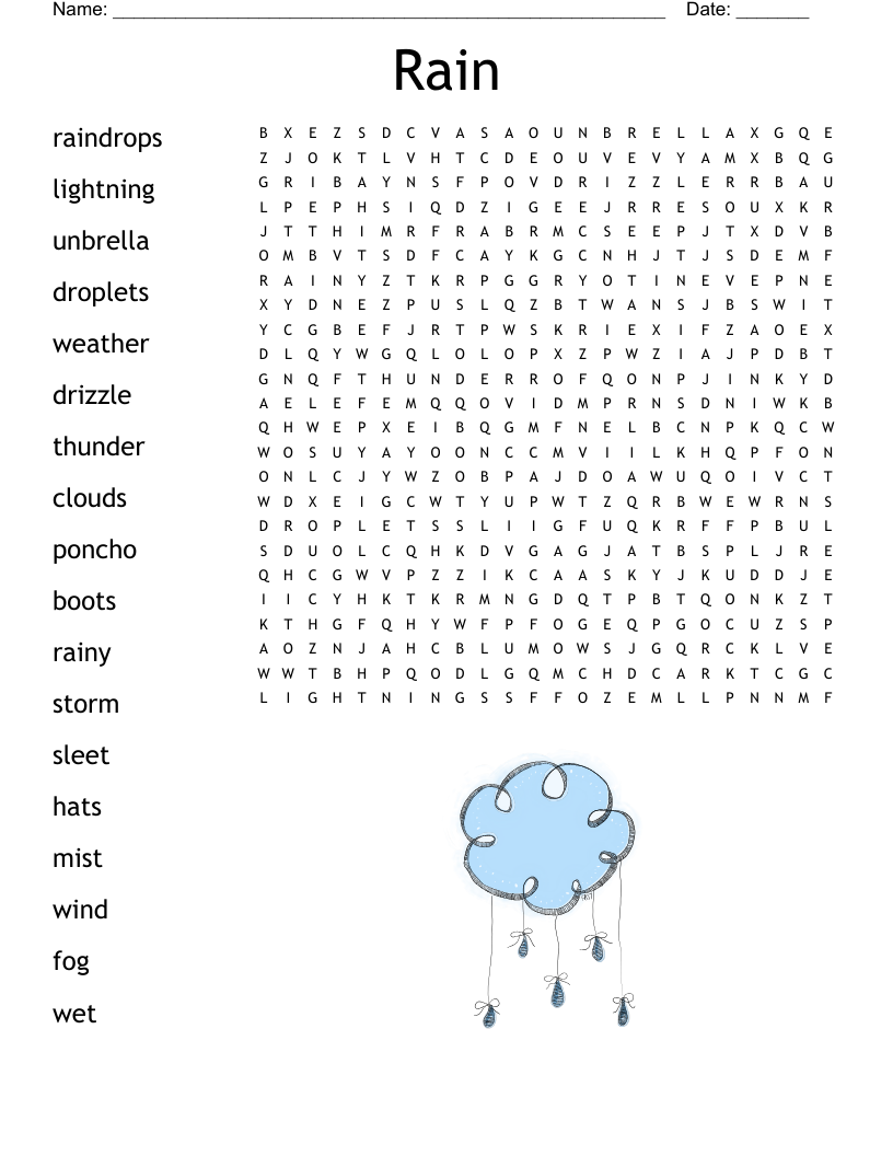 Rain Word Search