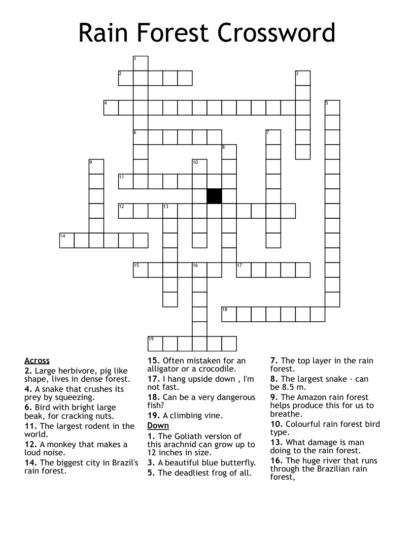 Rain Forest Crossword