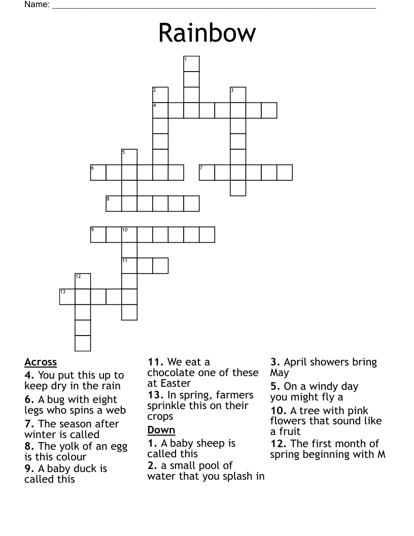 Rainbow Crossword