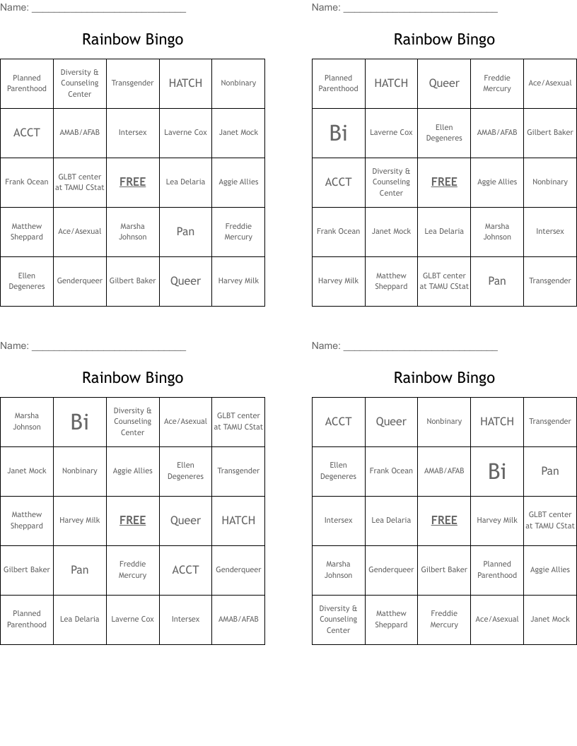 Rainbow Bingo