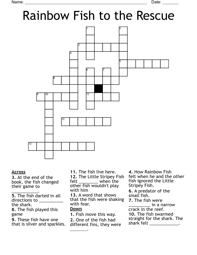 Rainbow Fish to the Rescue Crossword