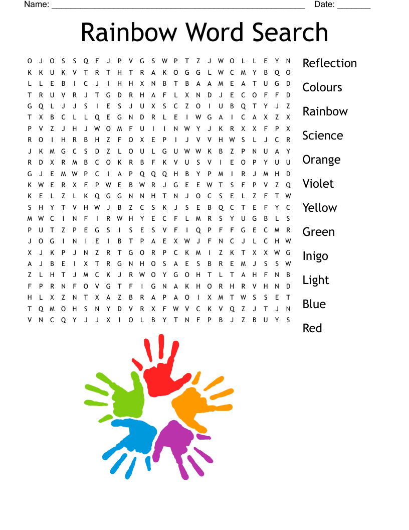 Rainbow Word Search