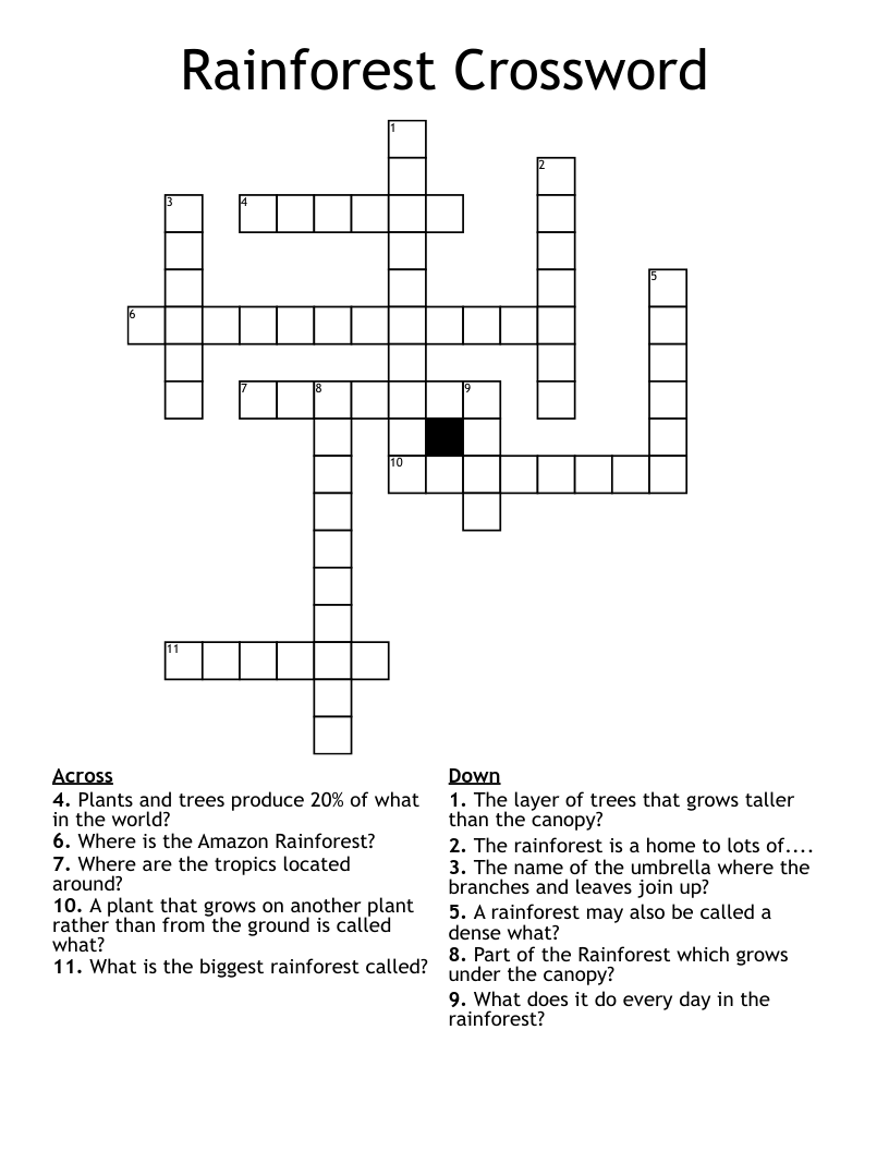 Rainforest Crossword