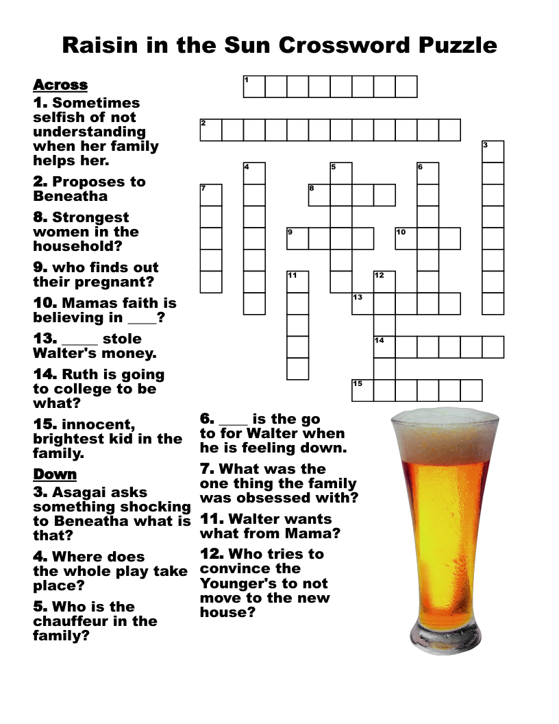 Raisin in the Sun Crossword Puzzle 