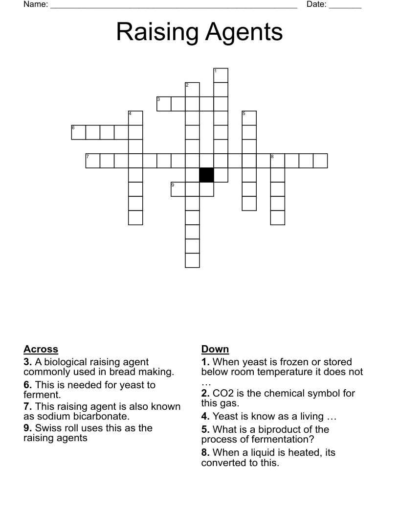 Raising Agents Crossword