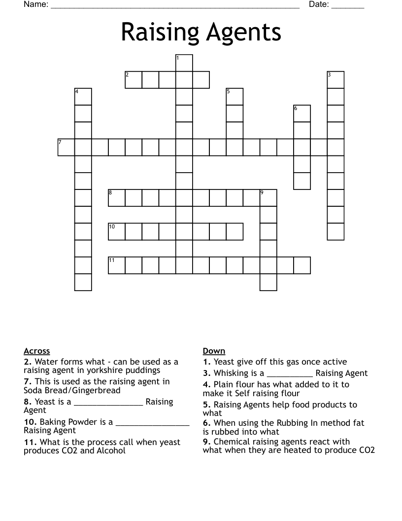 Raising Agents Crossword