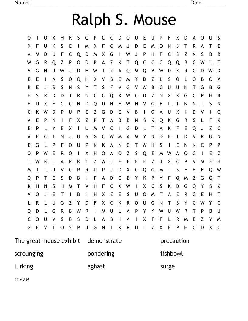 Ralph S. Mouse Word Search
