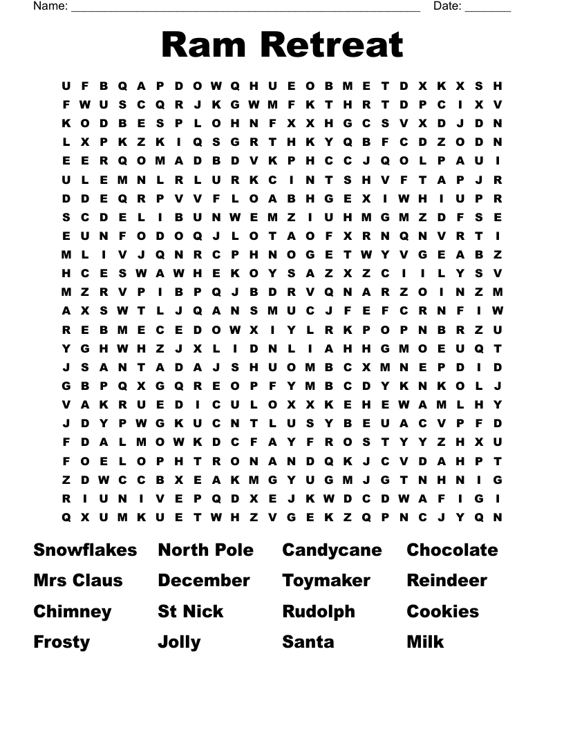Ram Retreat Word Search