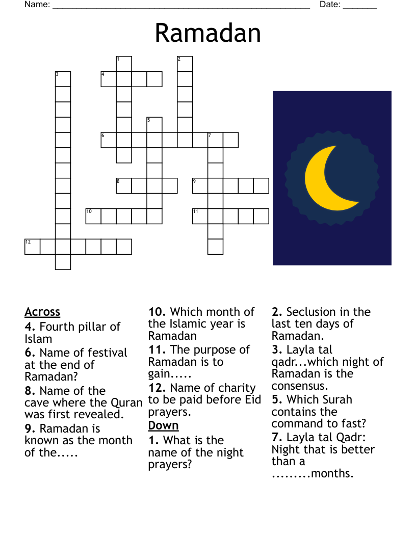 Ramadan Crossword