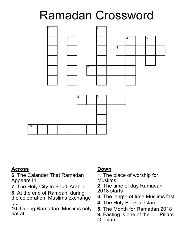 Ramadan Crossword