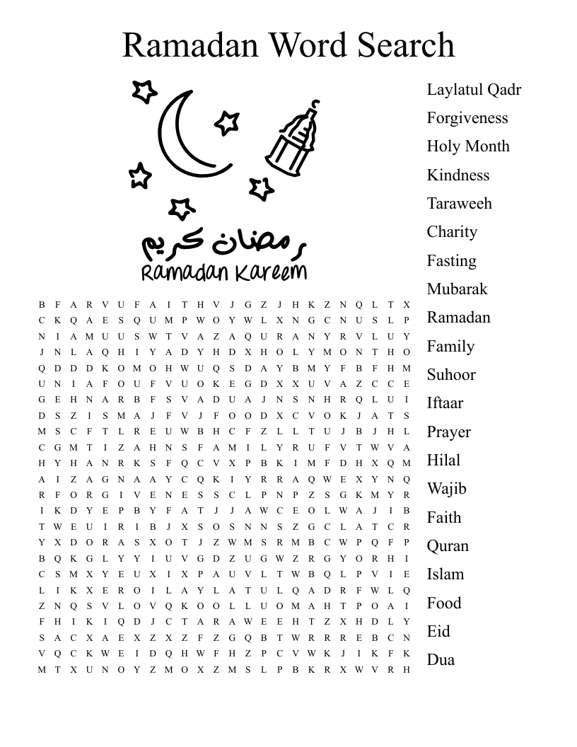 Ramadan Word Search