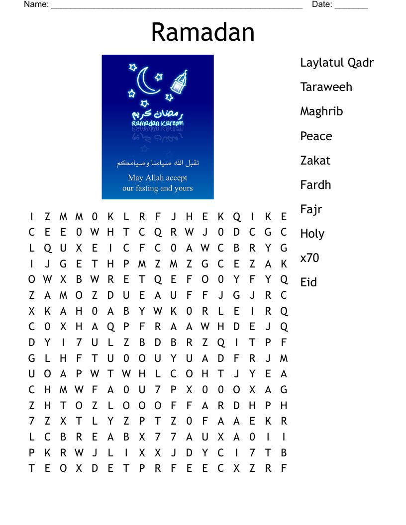 Ramadan  Word Search