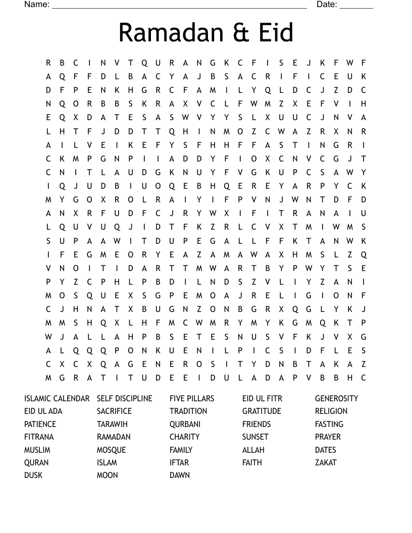 Ramadan & Eid Word Search