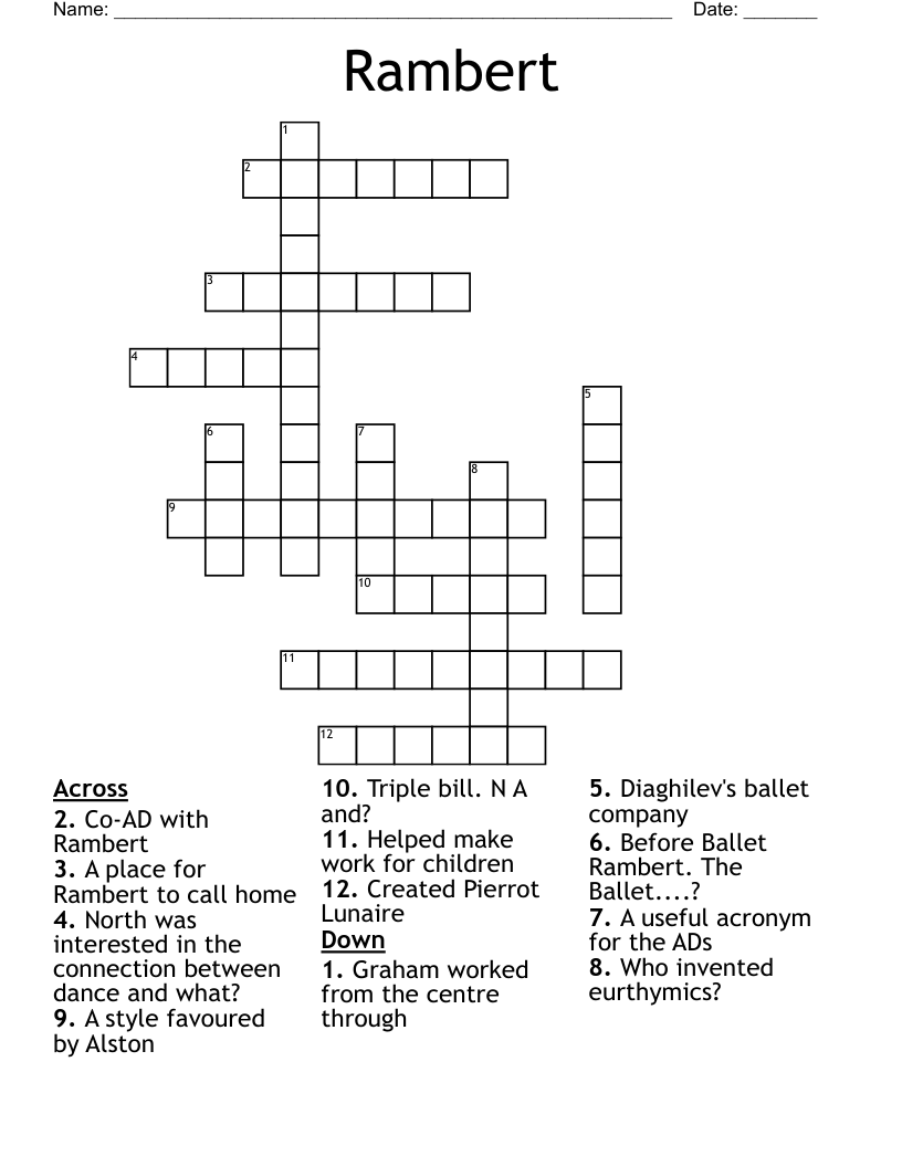 Rambert Crossword
