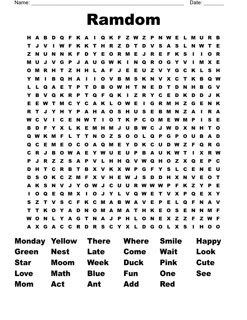 Ramdom Word Search