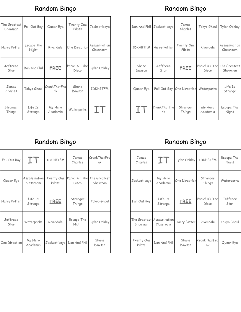 Random Bingo