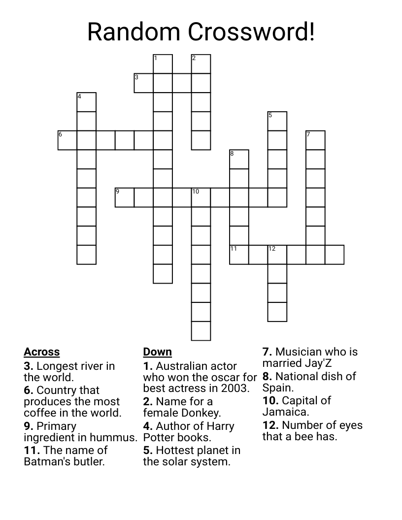 Random Crossword!
