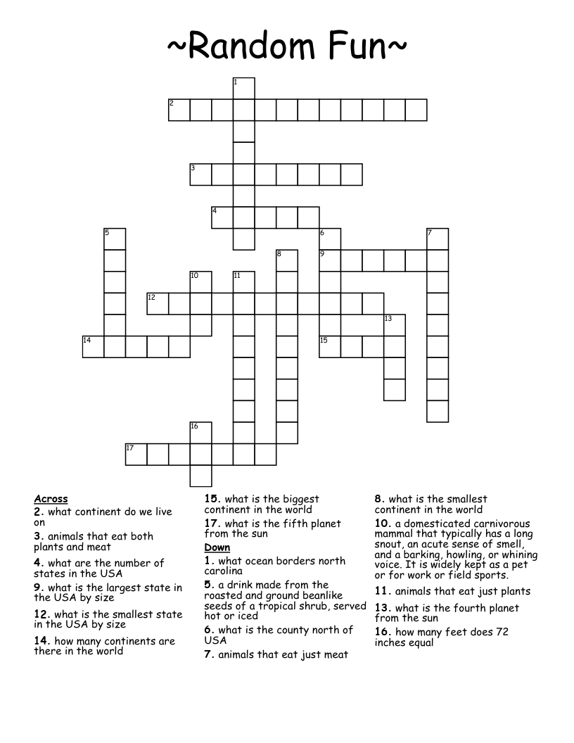 ~Random Fun~ Crossword