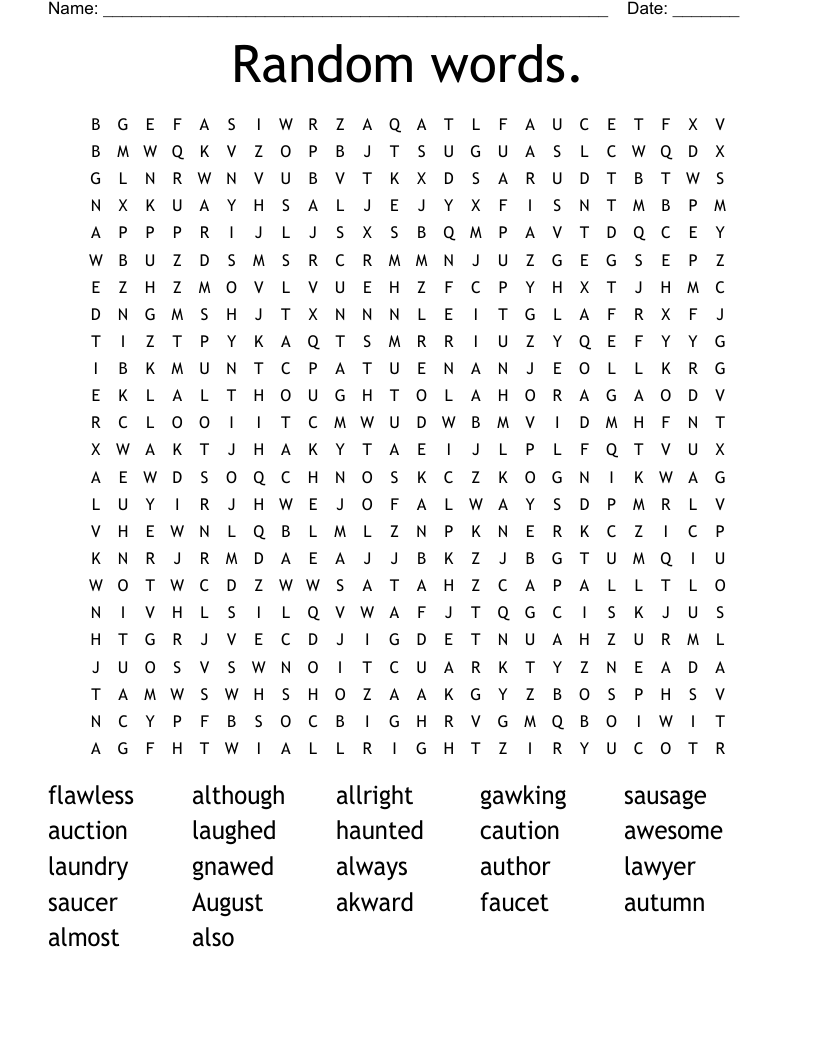 Random words. Word Search